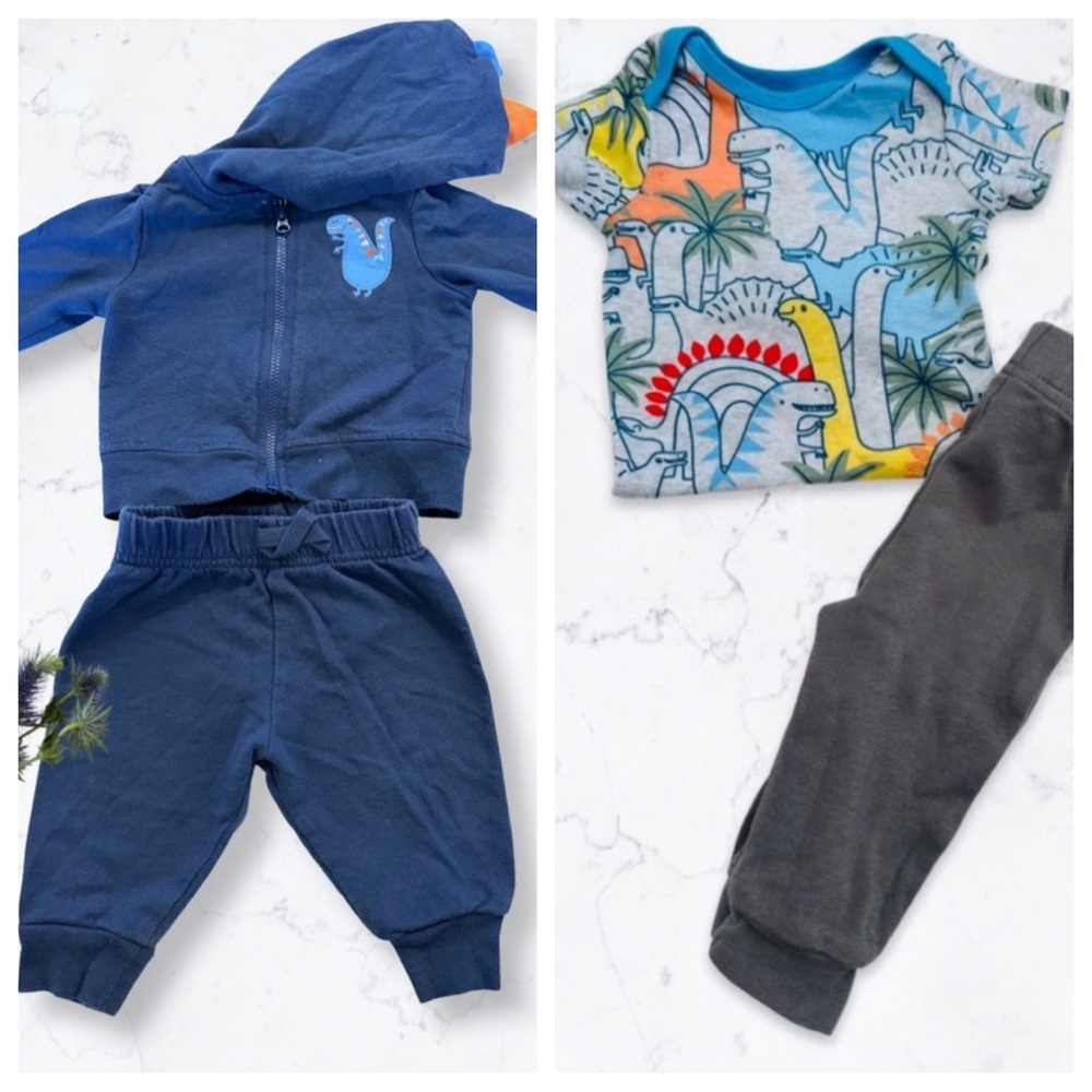 ⭐️2/$20 Adorable Dino set (Bundles | size 0-3m EUC)